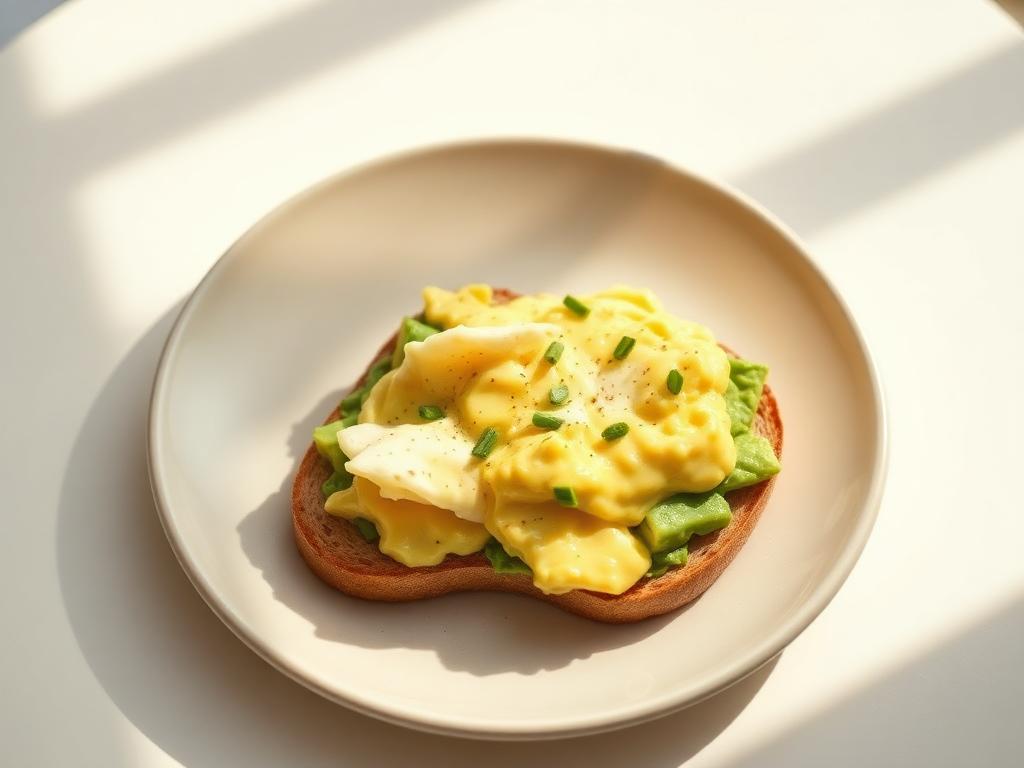 Cremiges Rührei auf Avocado-Toast